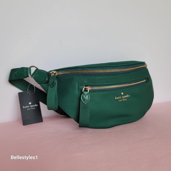 KATE SPADE BELT Bag Chelsea KSNYL Nylon BELT Bag- Deep Jade color🎈 - Picture 2 of 16